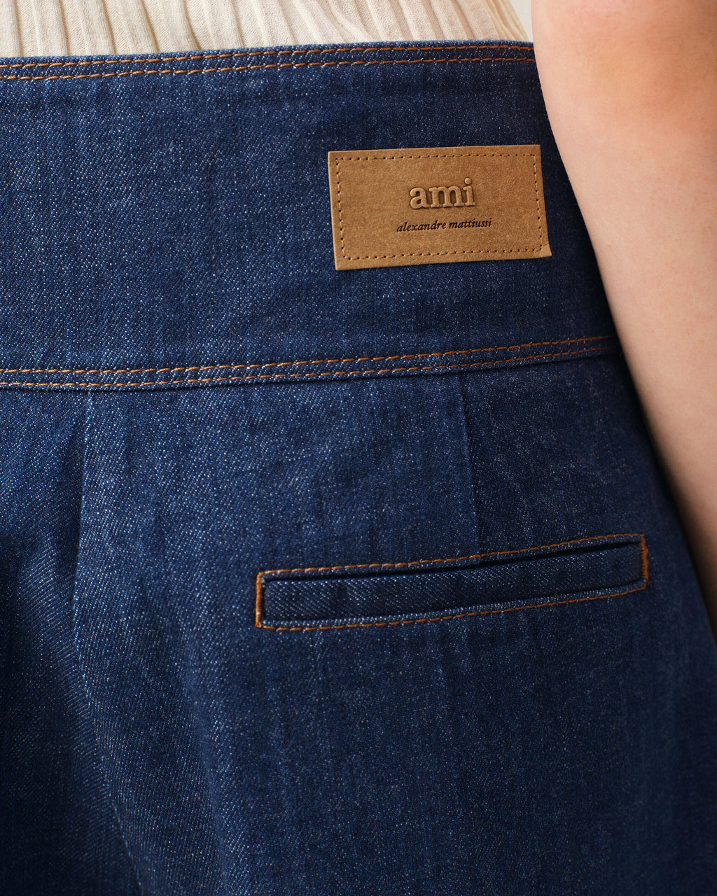 Blue Cotton Wrapped Belted Bermuda Shorts