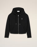 Black Cotton Ami De Coeur Zipped Hoodie