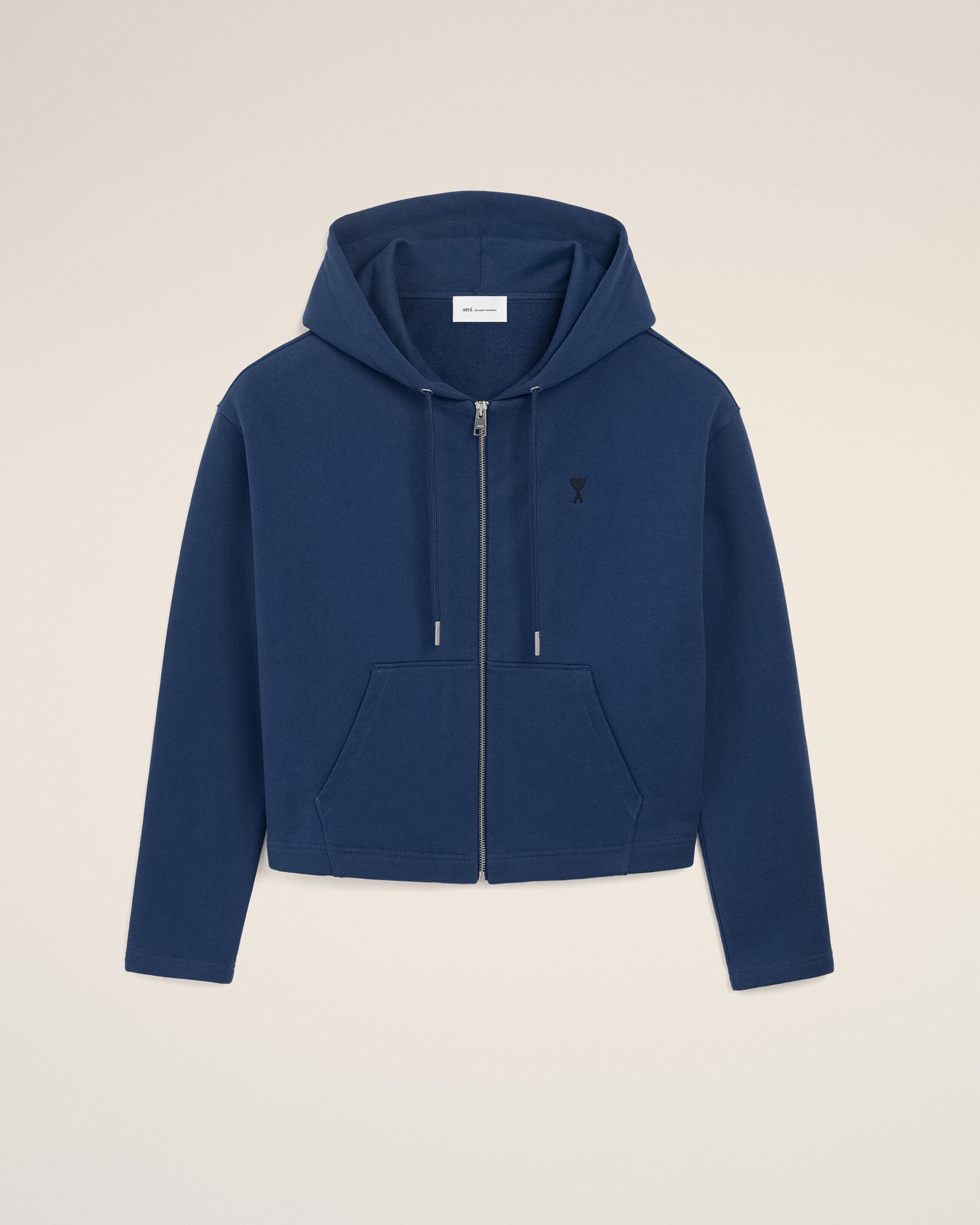 Blue Cotton Ami De Coeur Zipped Hoodie