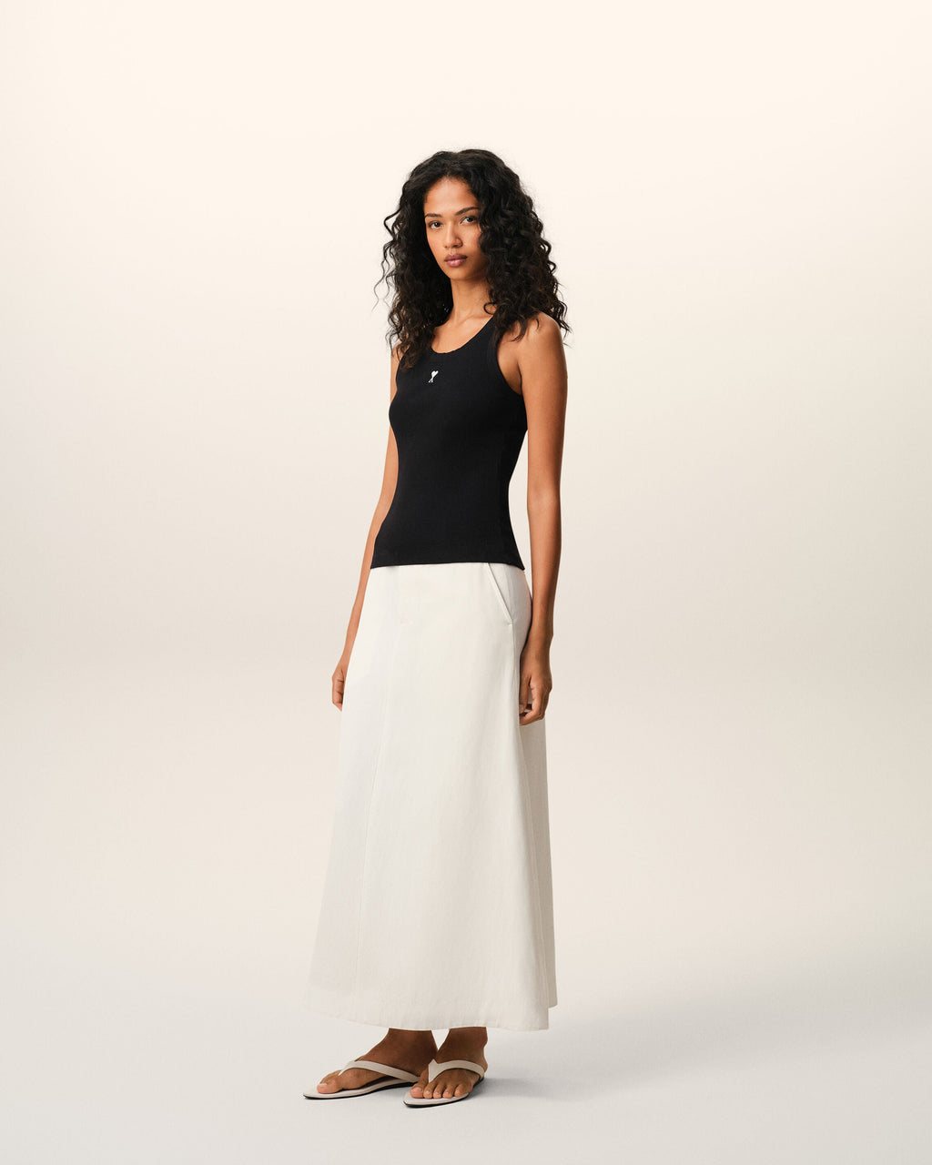 Black Cotton Ami De Coeur Tanktop