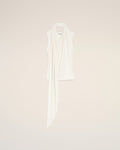 White Jersey Sleeveless Lavalliere Top