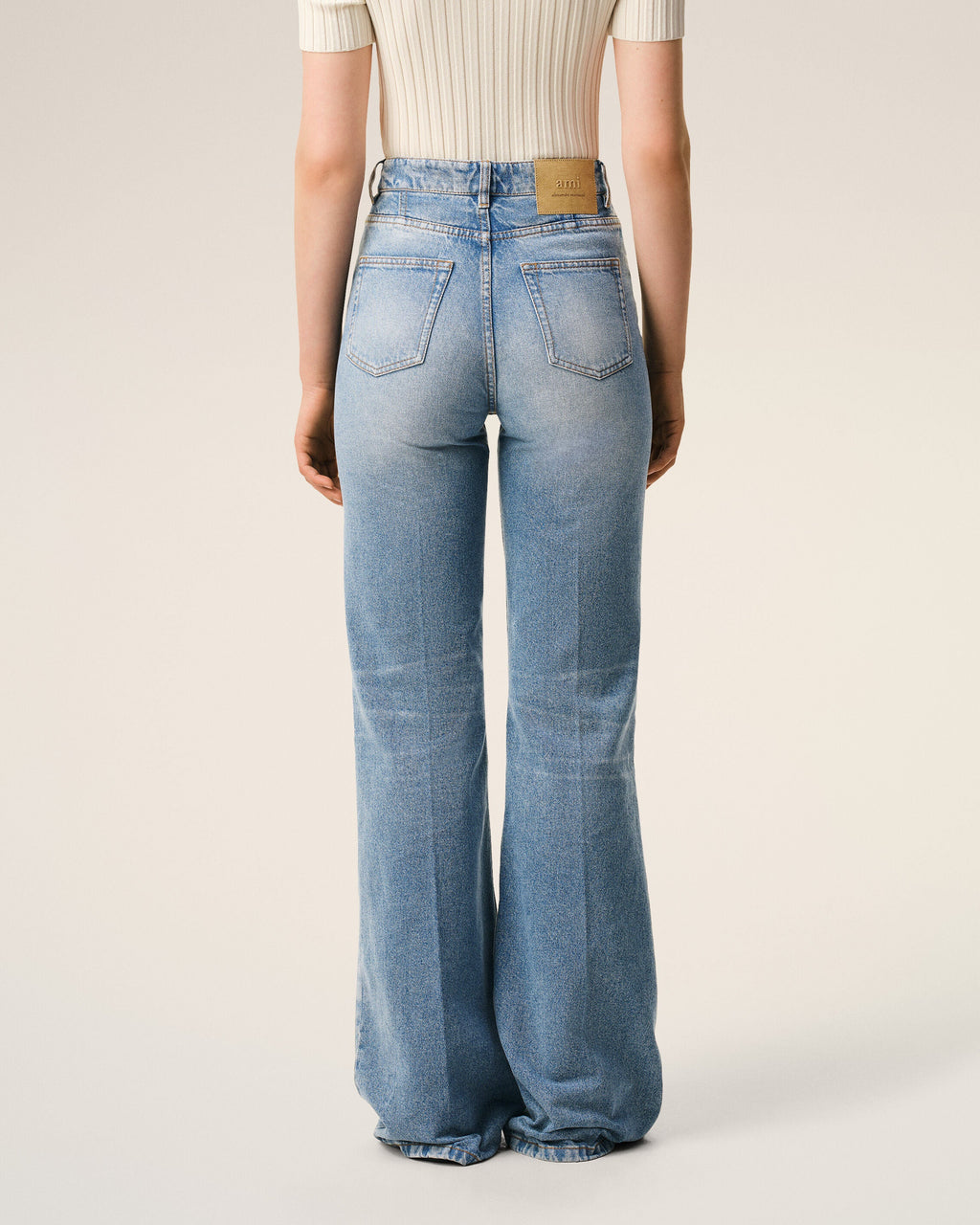 Blue Cotton Flare Fit Jeans