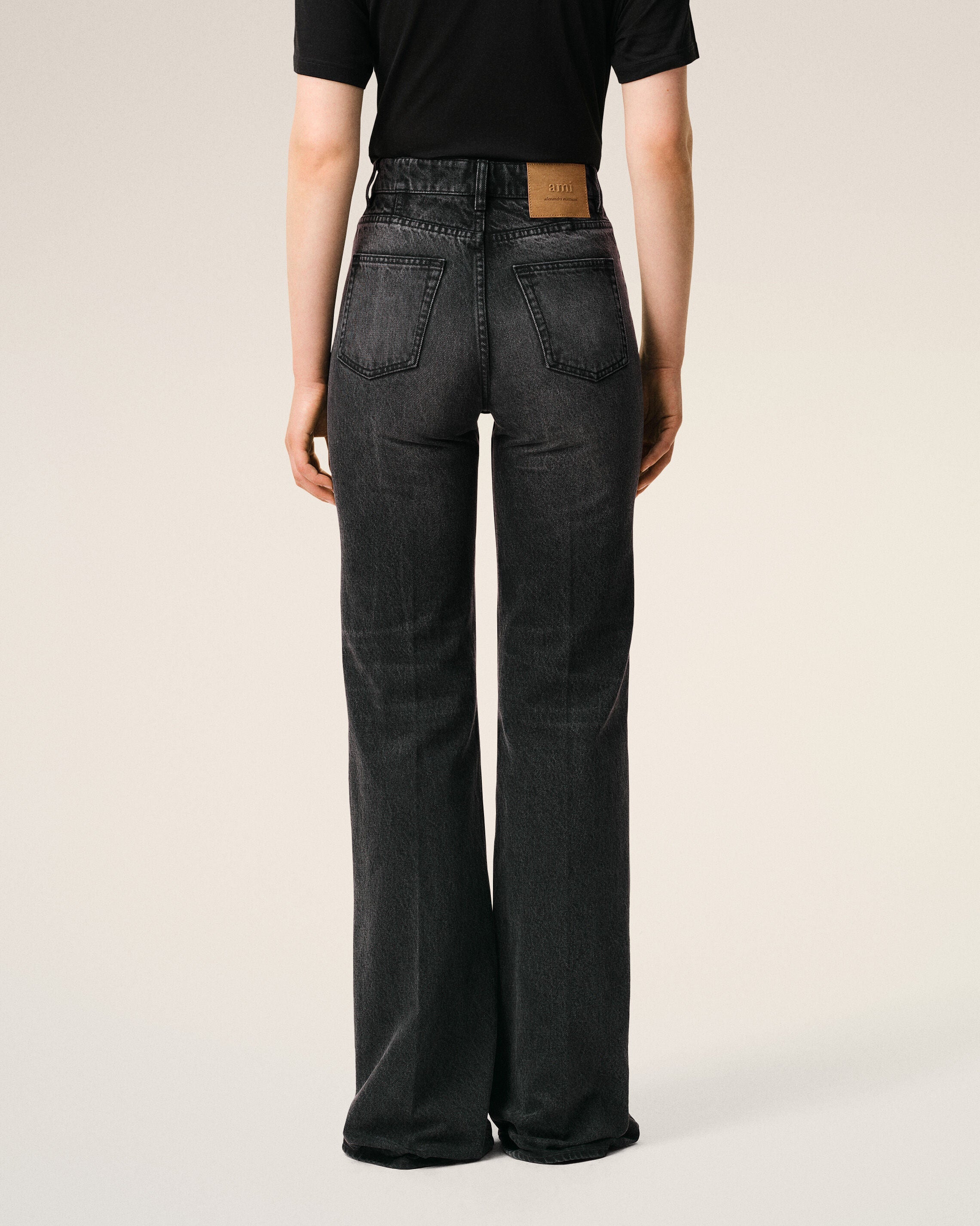 Black Cotton Flare Fit Jeans