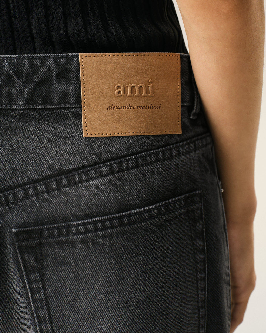 Black Cotton Large Fit Jeans