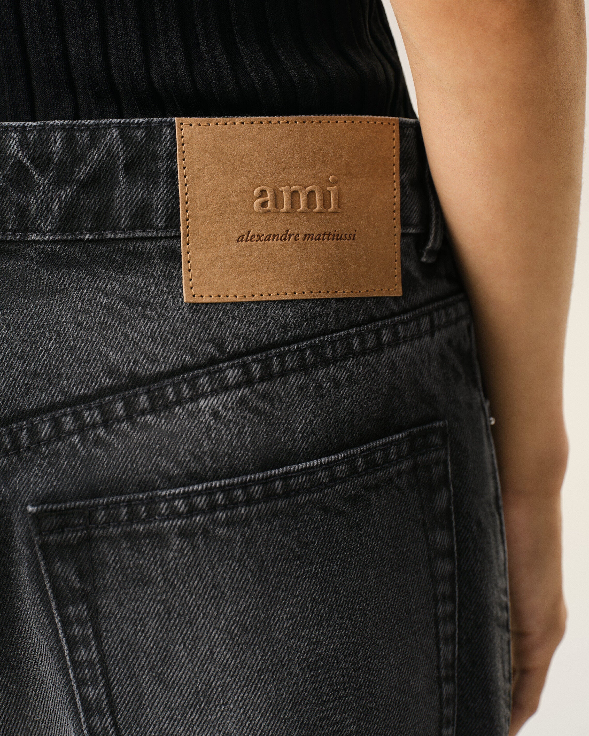 Black Cotton Large Fit Jeans