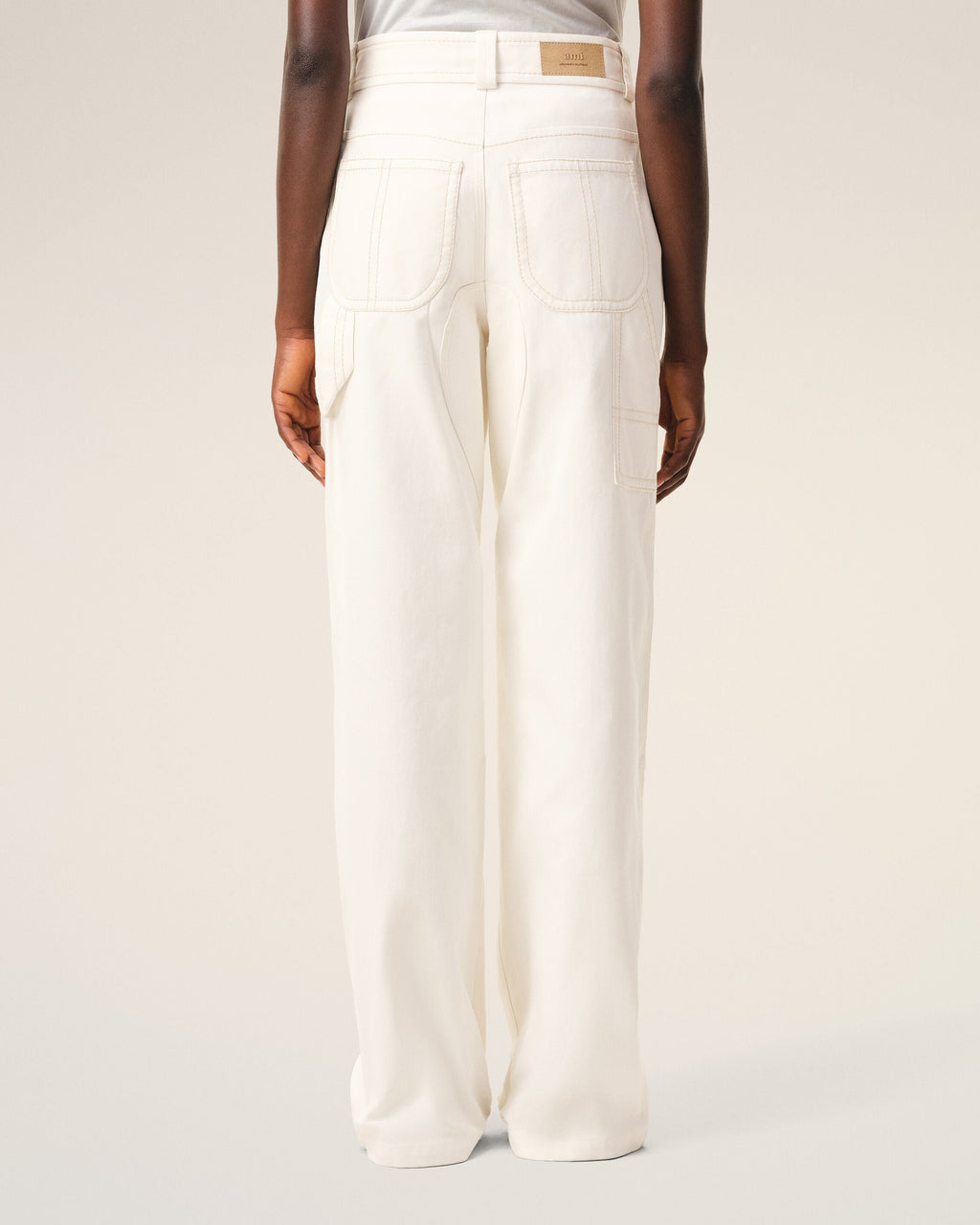 White Cotton Worker Trousers