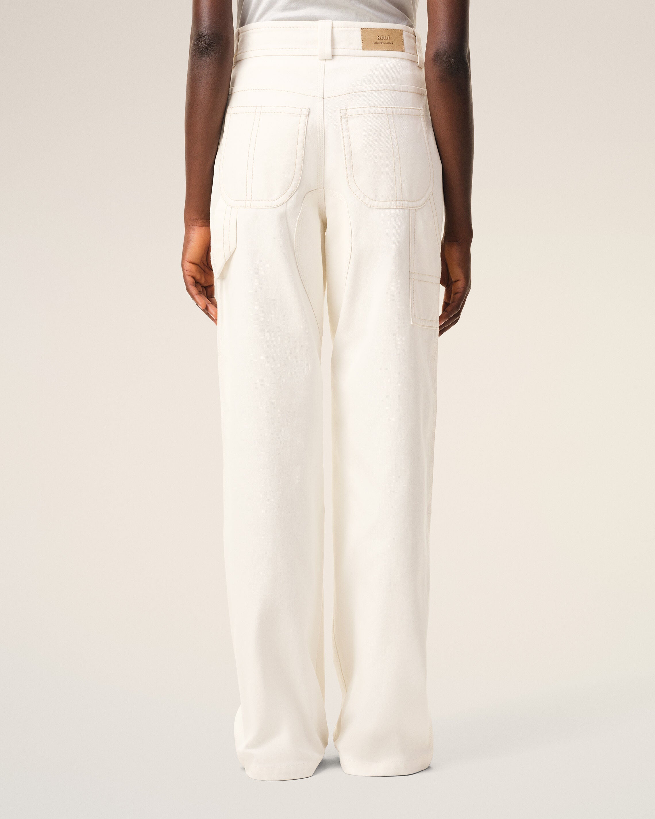 White Cotton Worker Trousers