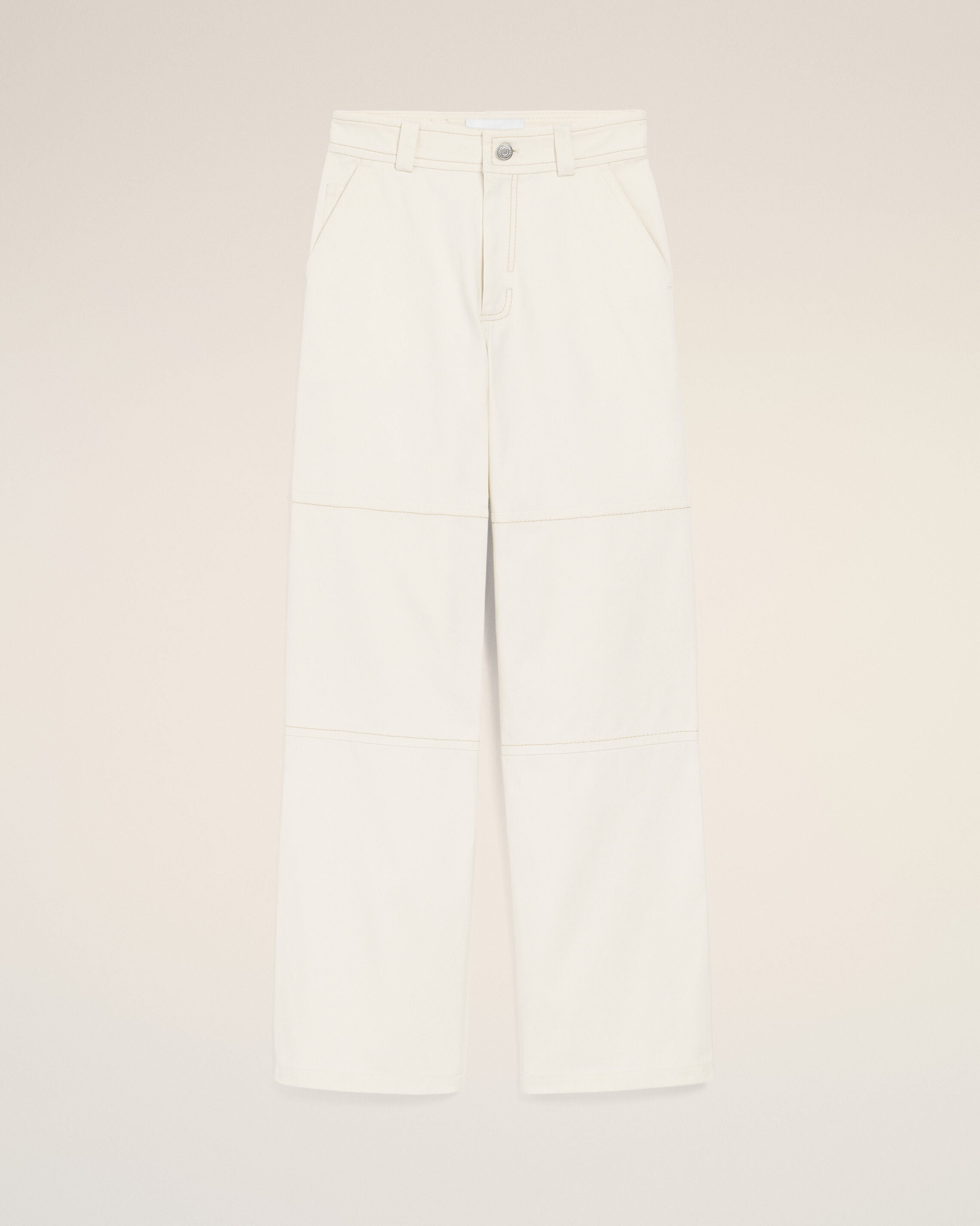 White Cotton Worker Trousers