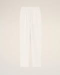 White Blended Linen Elasticated Waist Trousers