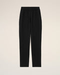 Black Blended Linen Elasticated Waist Trousers