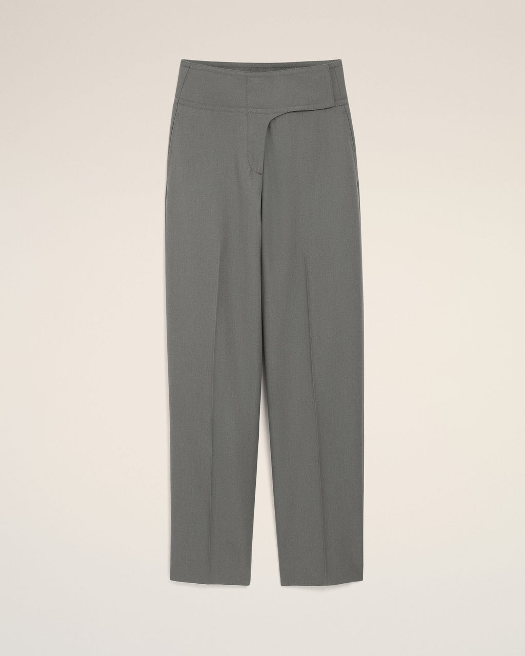 Grey New Wool Wrapped Belted Trousers