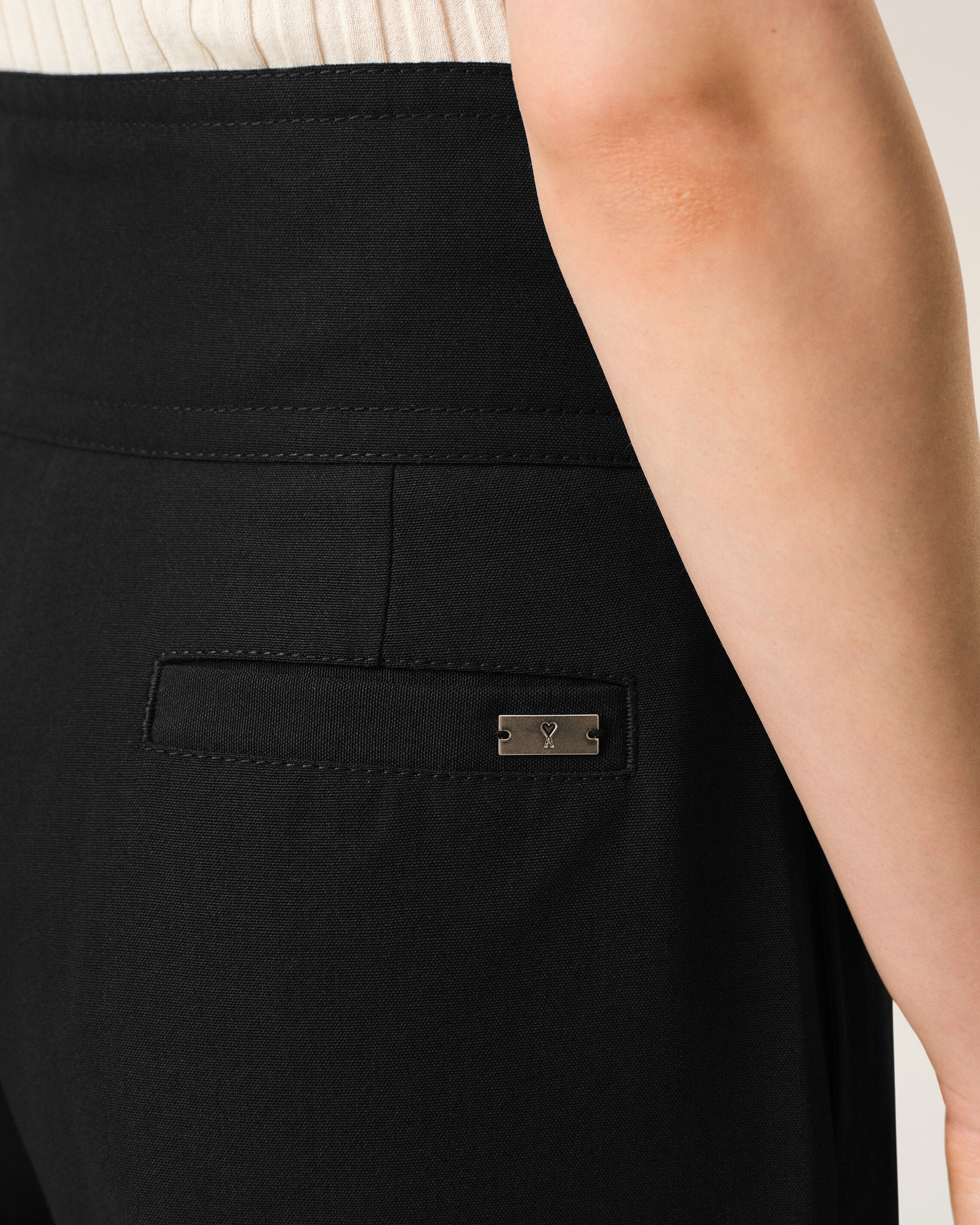 Black New Wool Wrapped Belted Trousers