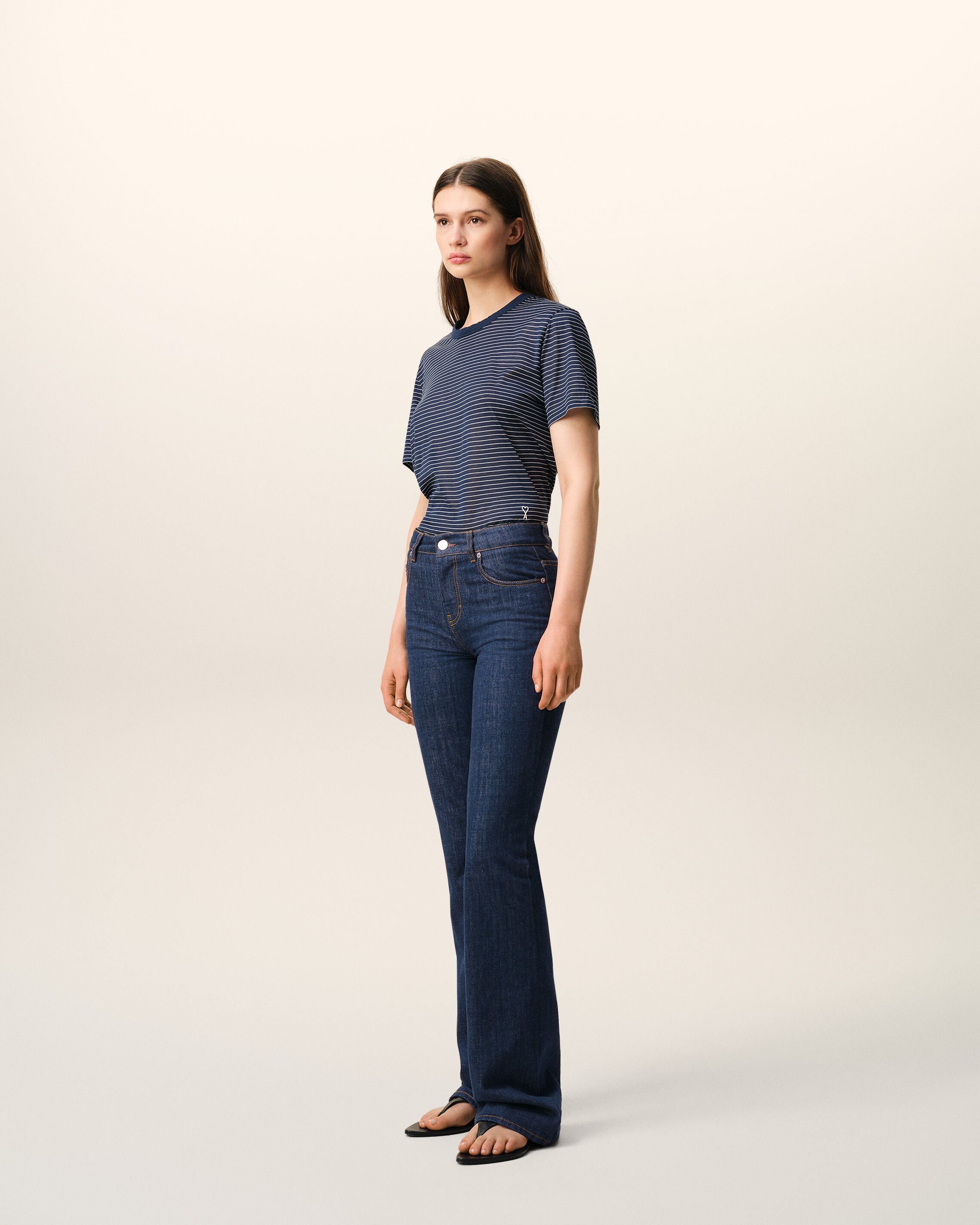 Blue Cotton Bootcut Fit Jeans