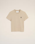 Beige Cotton Cropped Ami De Coeur T-shirt
