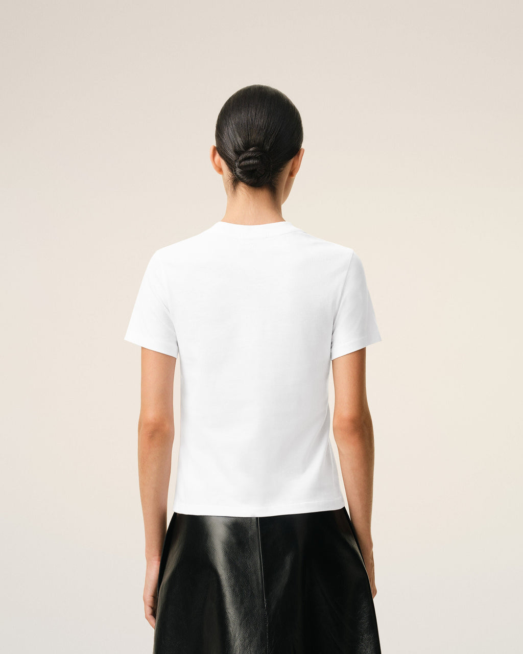 White Cotton Ami De Coeur Cropped T-shirt