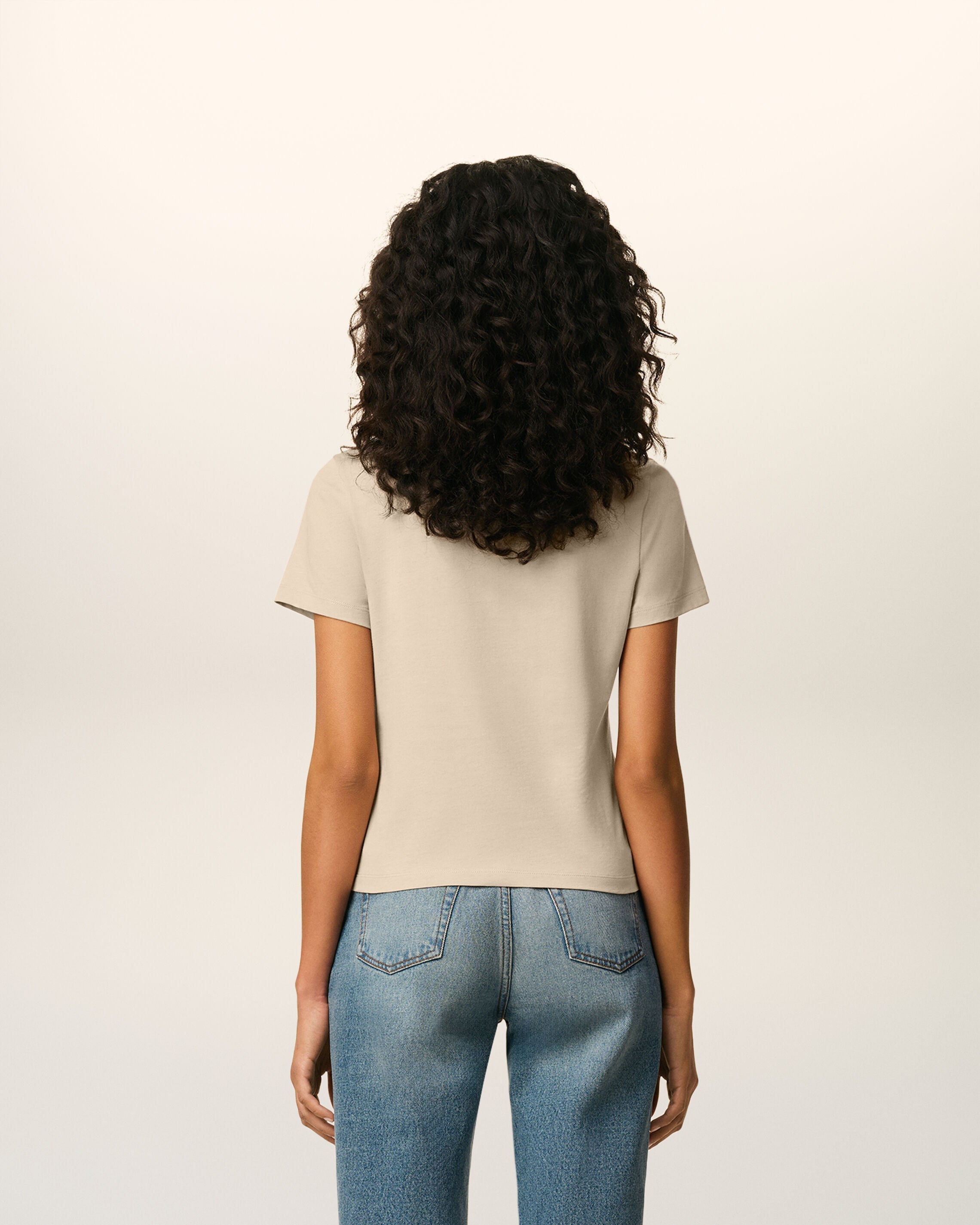 Beige Cotton Cropped Ami De Coeur T-shirt