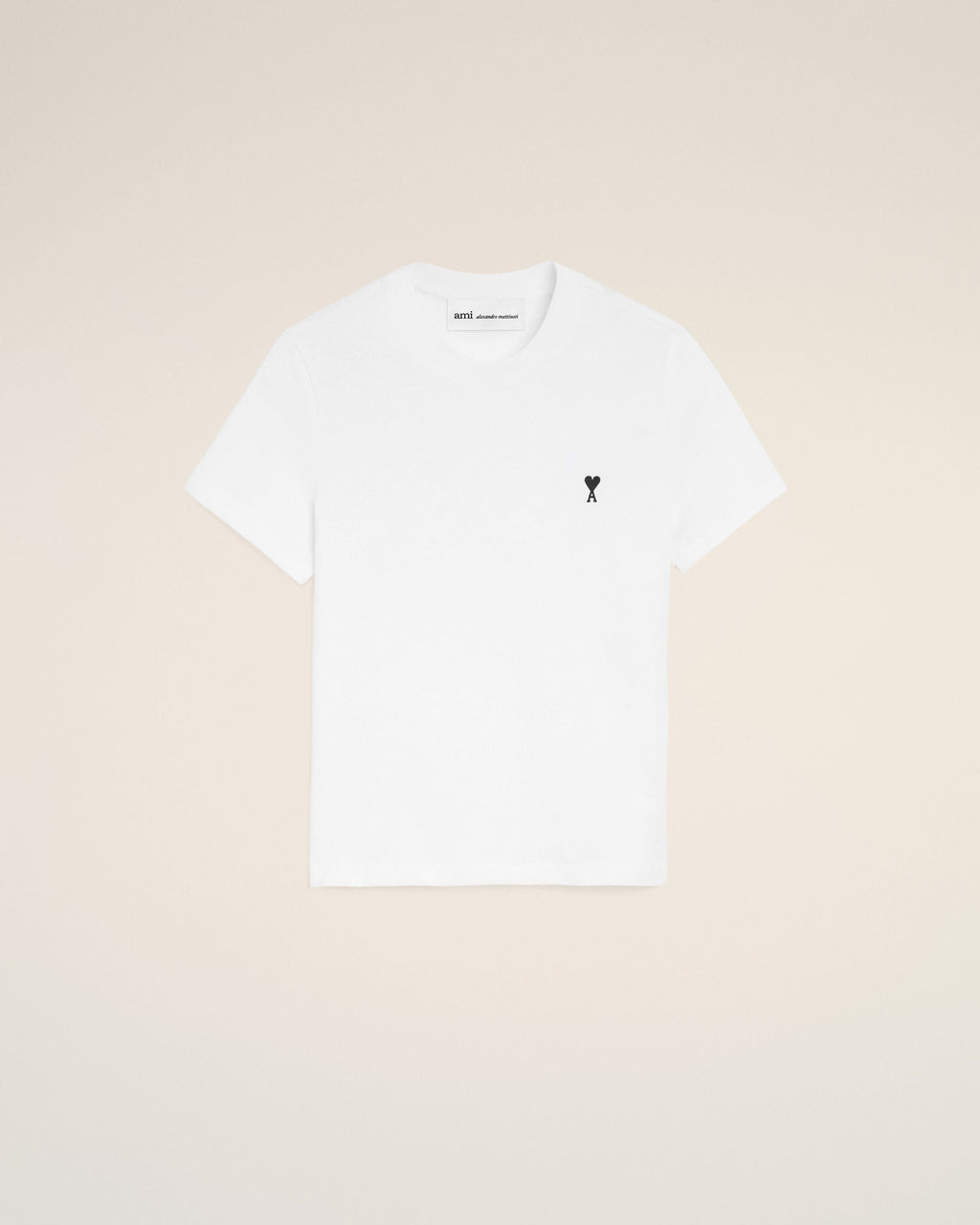 White Cotton Ami De Coeur Cropped T-shirt