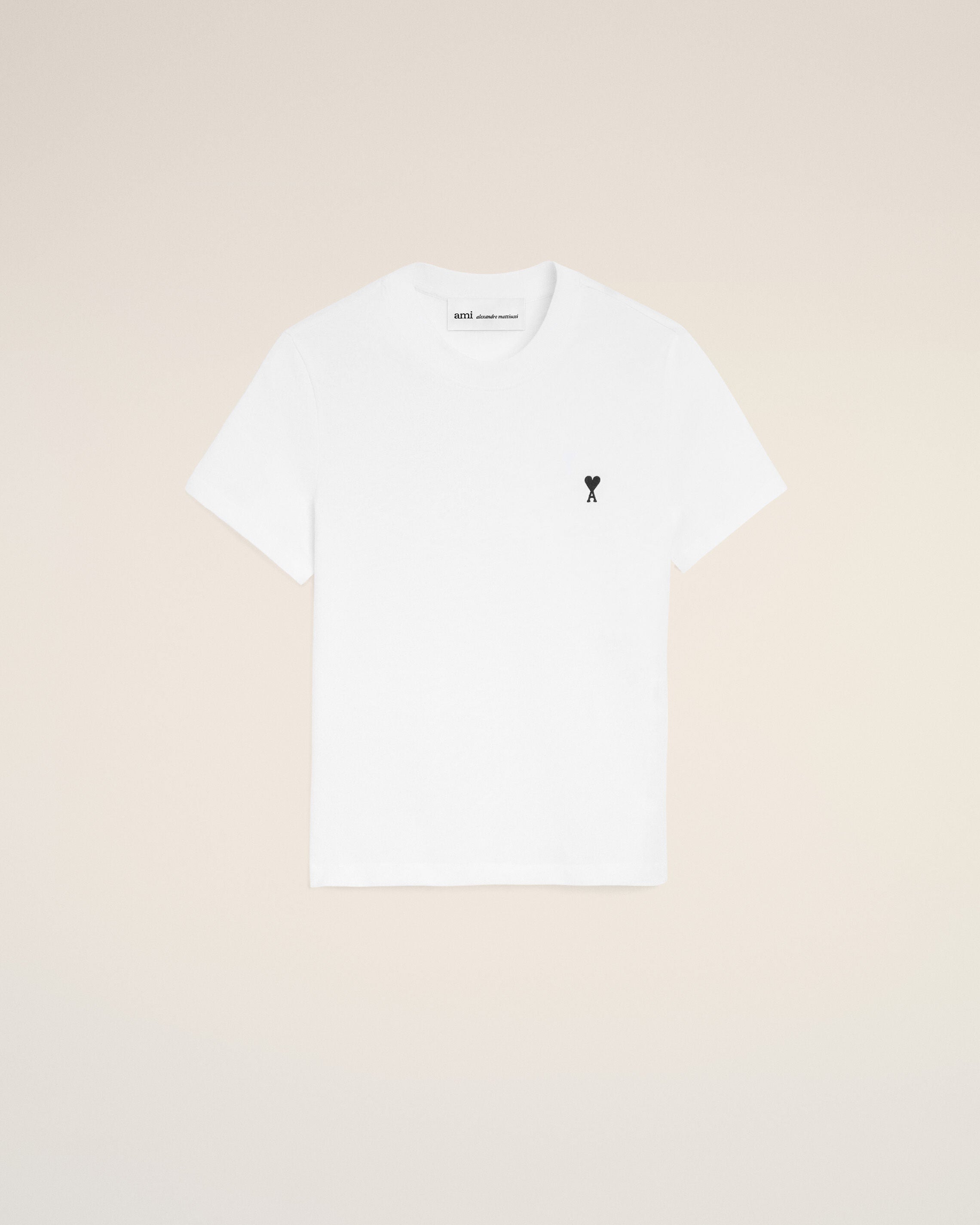 White Cotton Ami De Coeur Cropped T-shirt