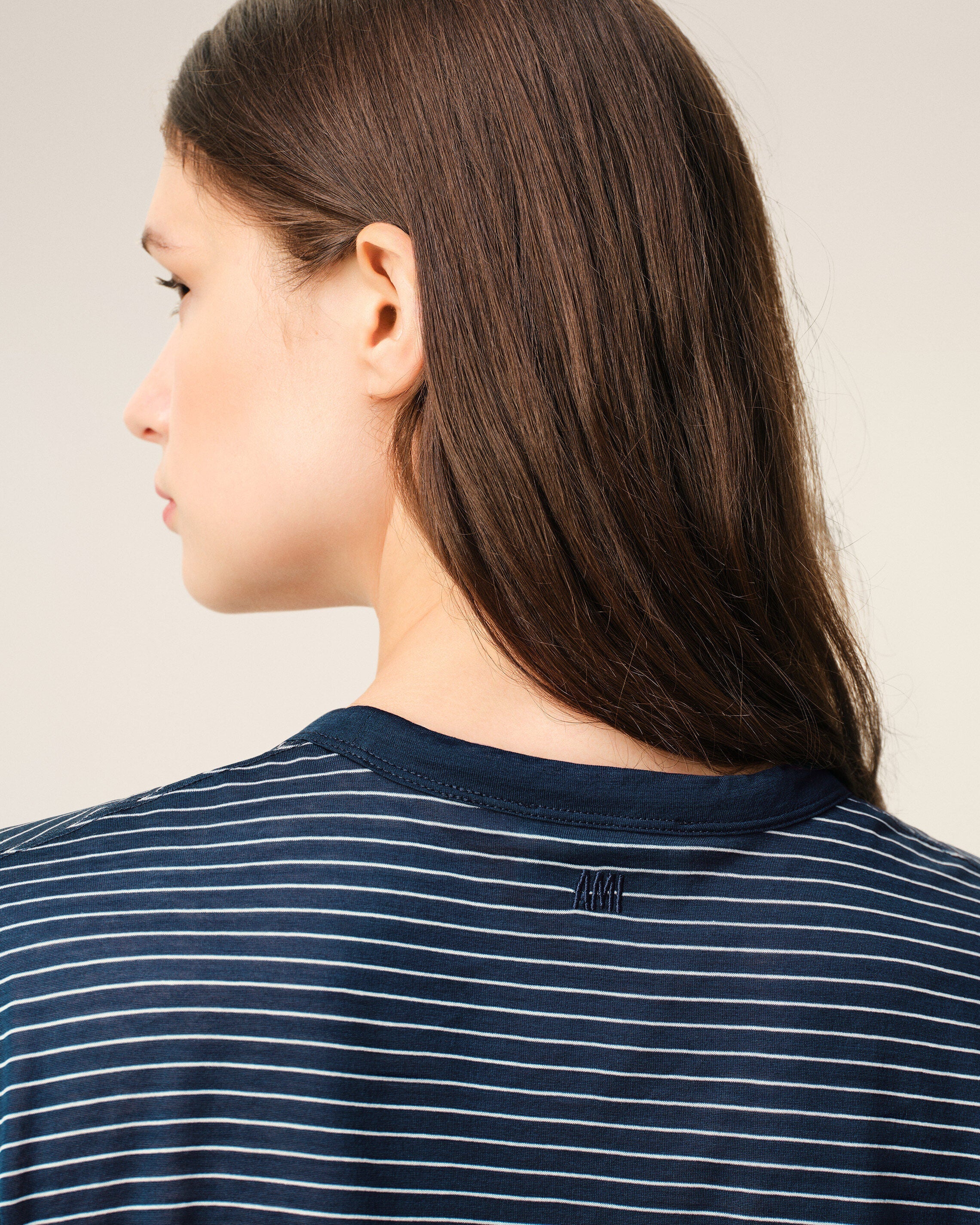 Blue Striped Cotton Ami De Coeur T-shirt