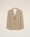 Brown Wool Prince Of Wales Straight Jacket