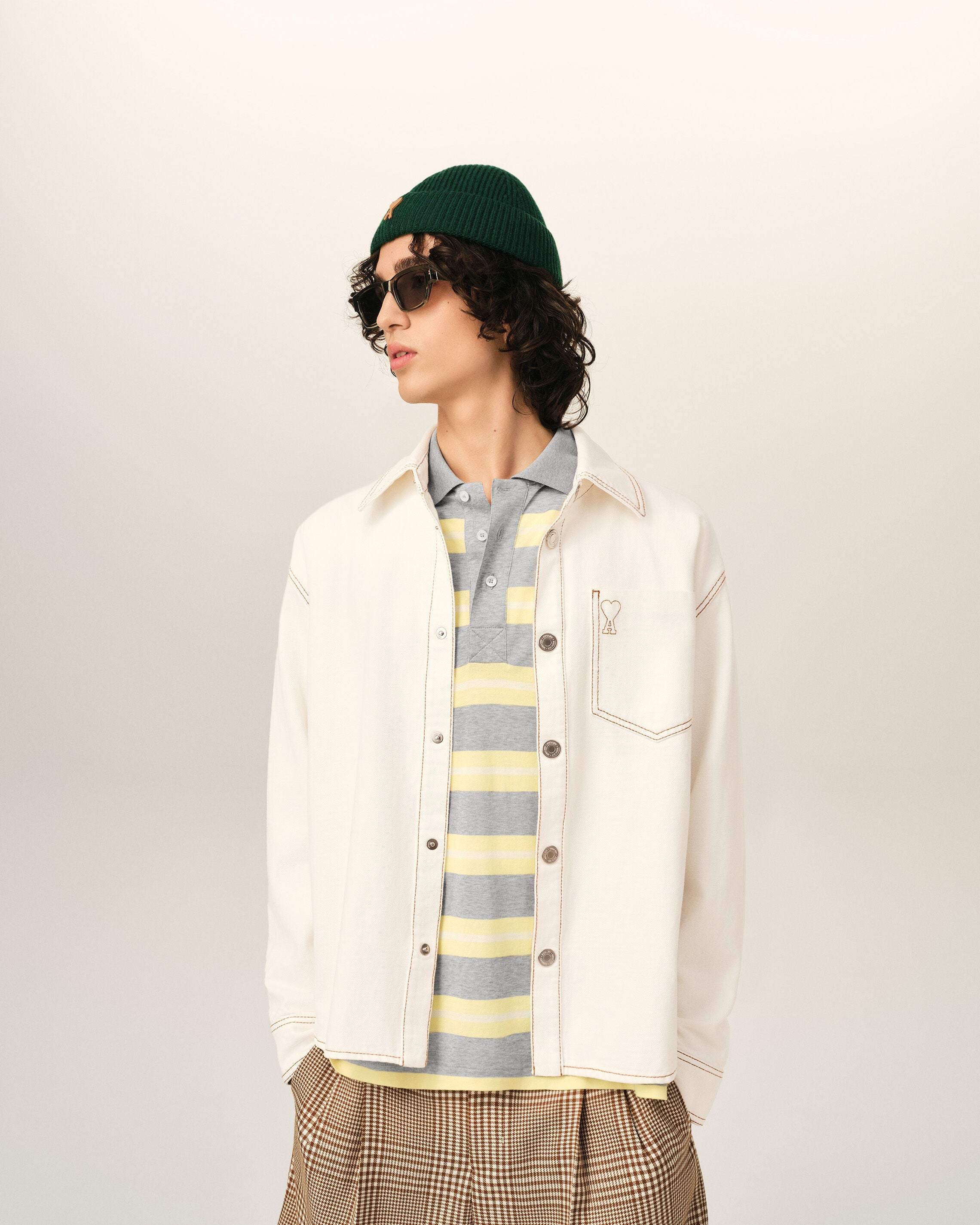 White Cotton Ami De Coeur Overshirt