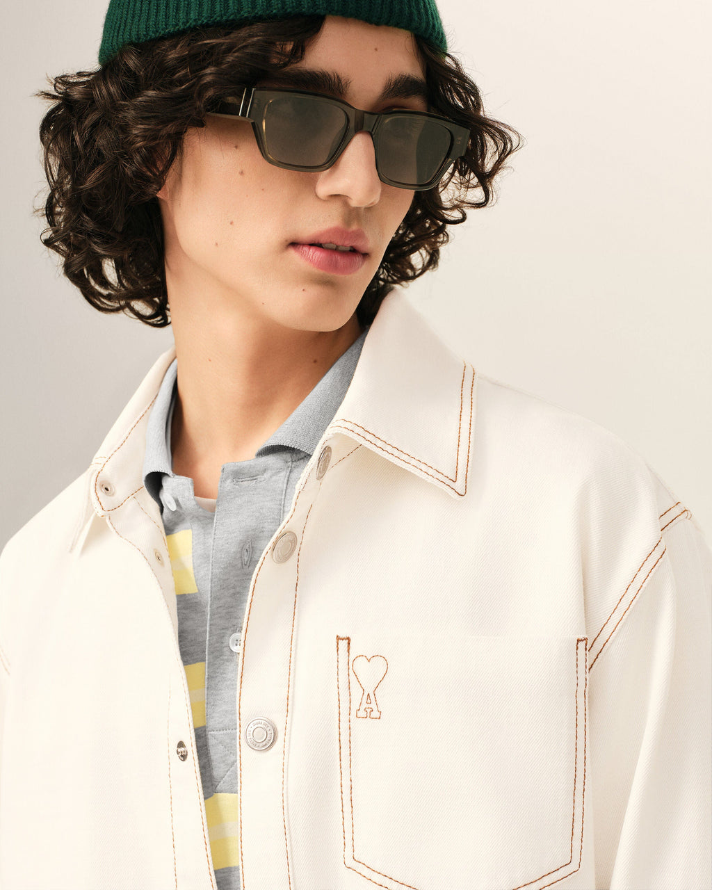 White Cotton Ami De Coeur Overshirt