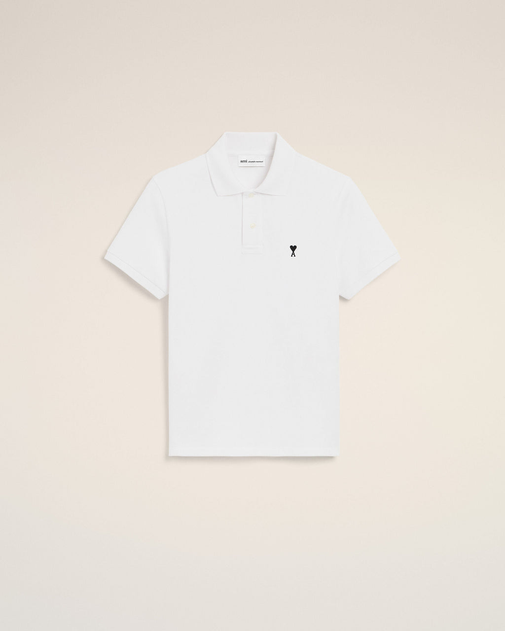 White Cotton Short Sleeves Ami De Coeur Polo Shirt