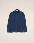 Blue Cotton Long Sleeves Ami De Coeur Polo