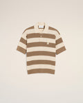White And Brown Cotton Ami De Coeur Polo