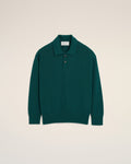 Green Wool And Cotton Boxy Polo