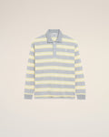 Grey And Yellow Strapped Cotton Polo