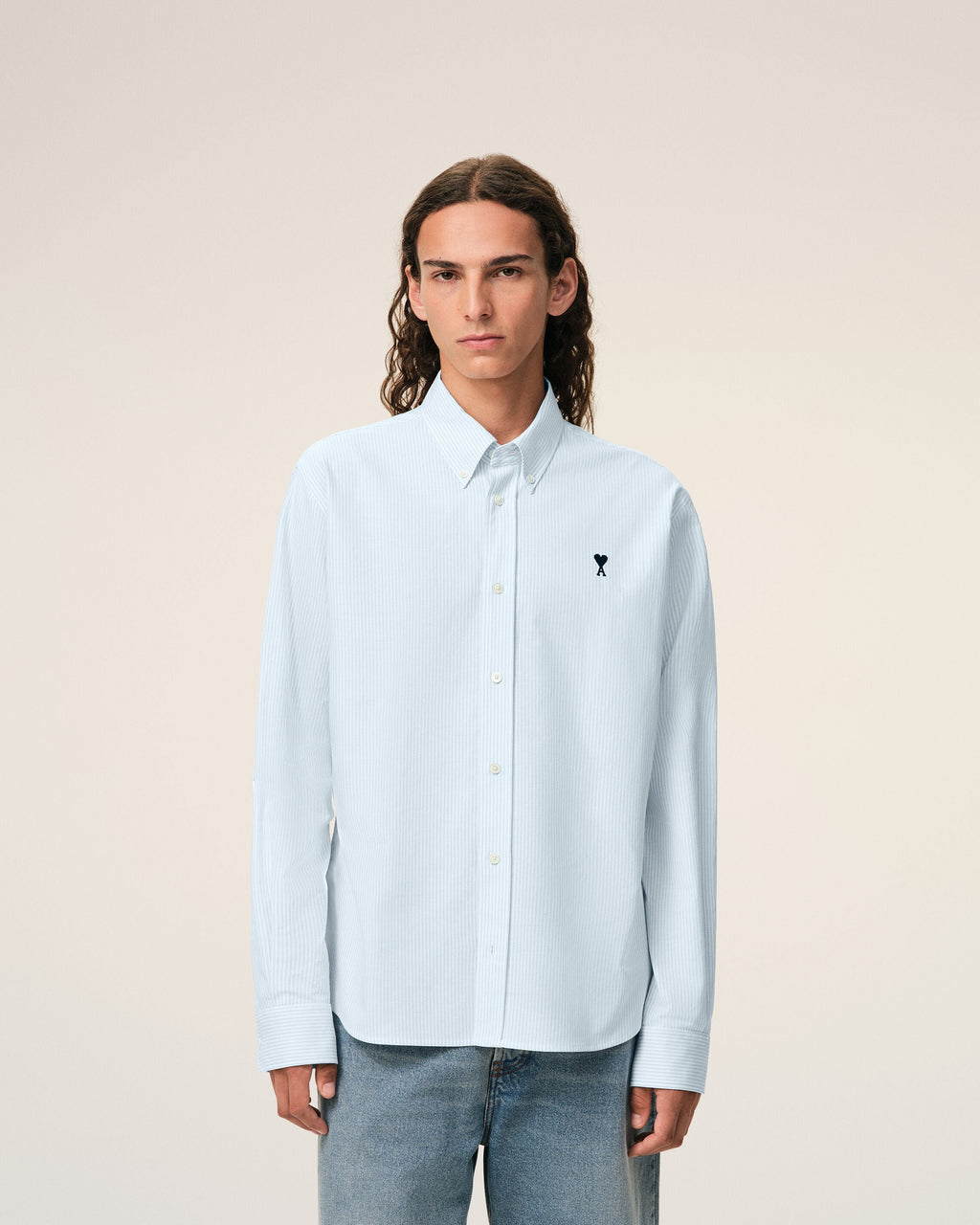 Blue Cotton Ami De Coeur Oxford Shirt