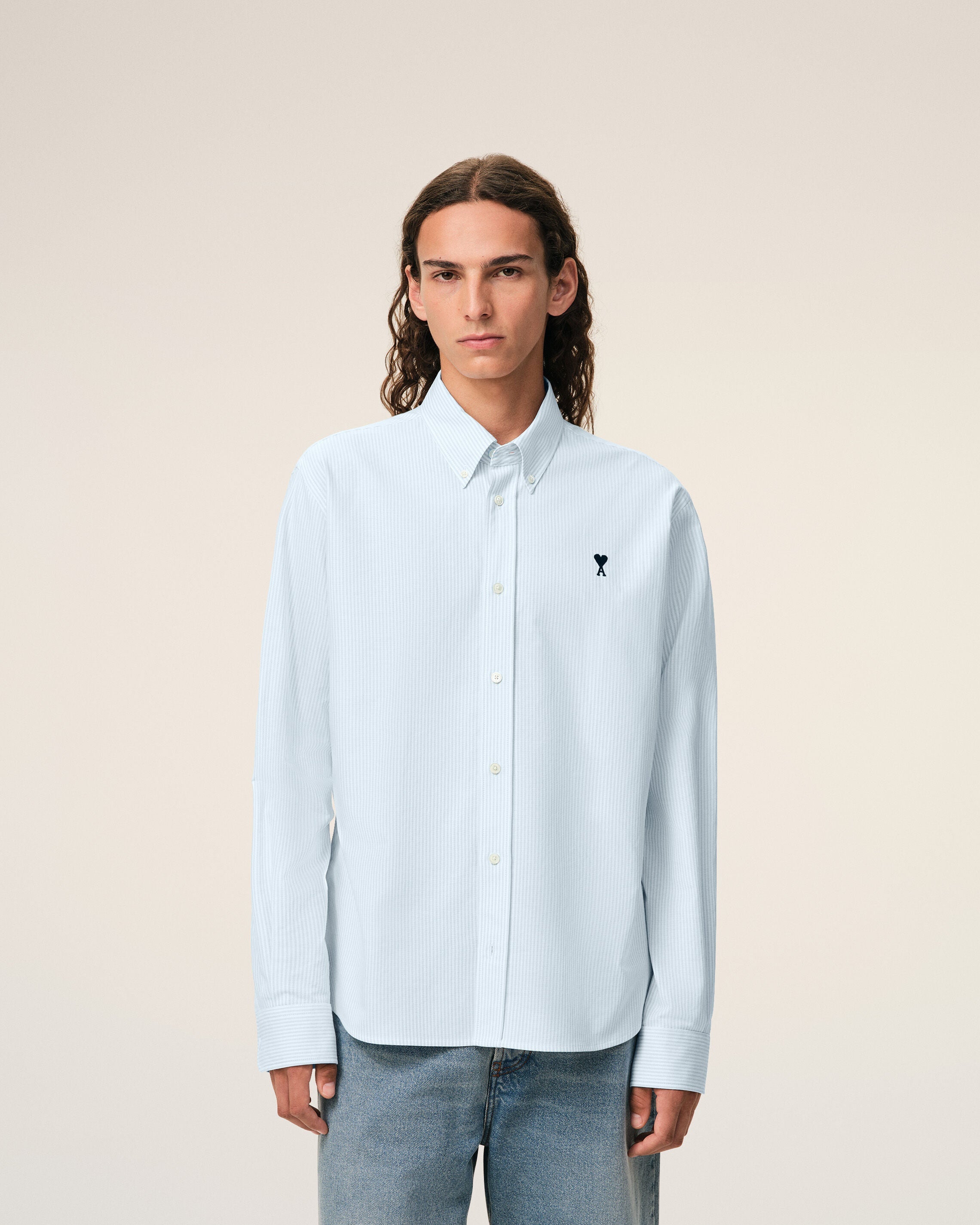 Blue Cotton Ami De Coeur Oxford Shirt