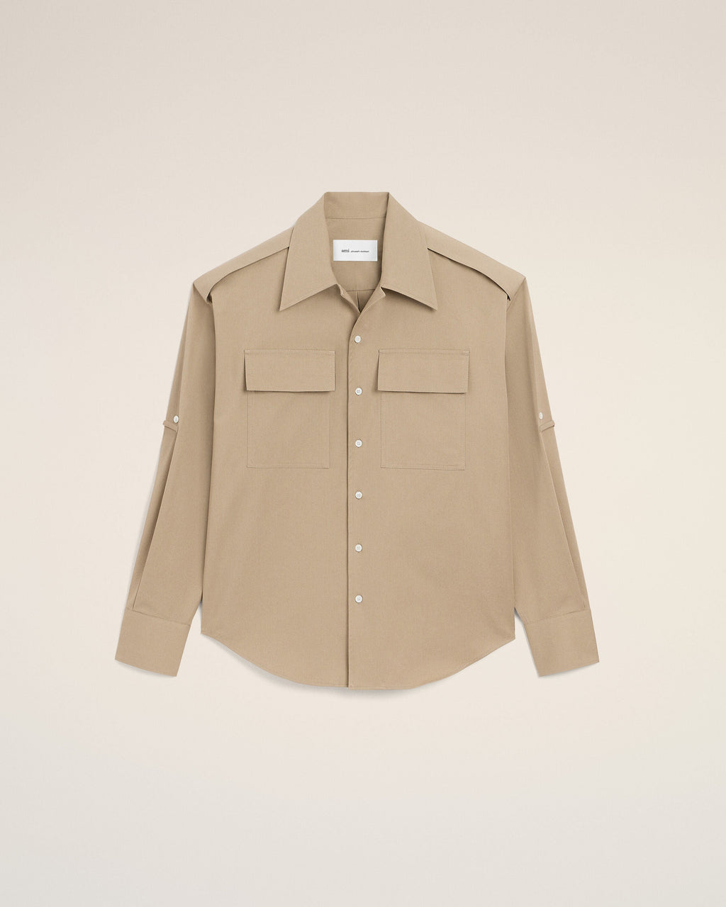 Beige Cotton Saharienne Shirt