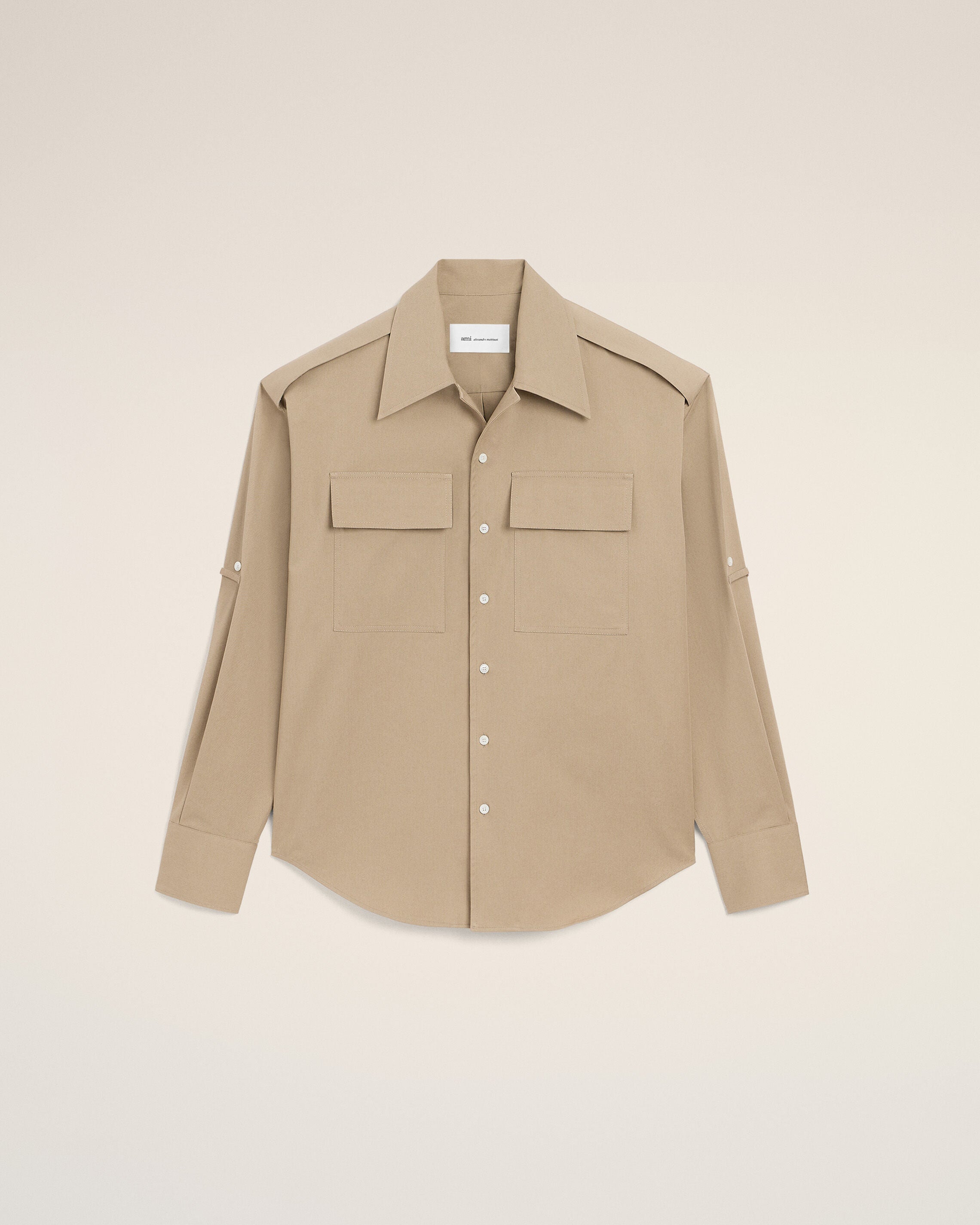 Beige Cotton Saharienne Shirt