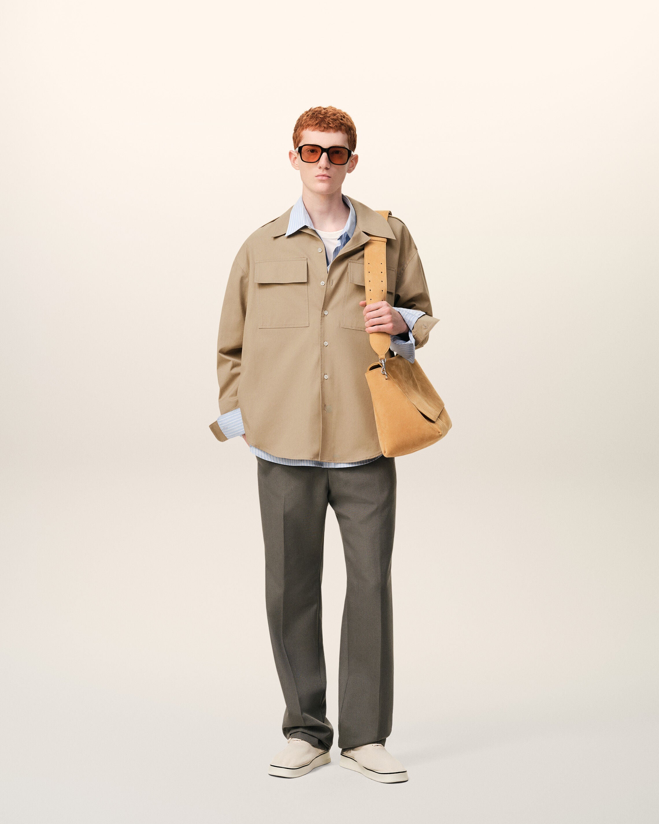 Beige Cotton Saharienne Shirt
