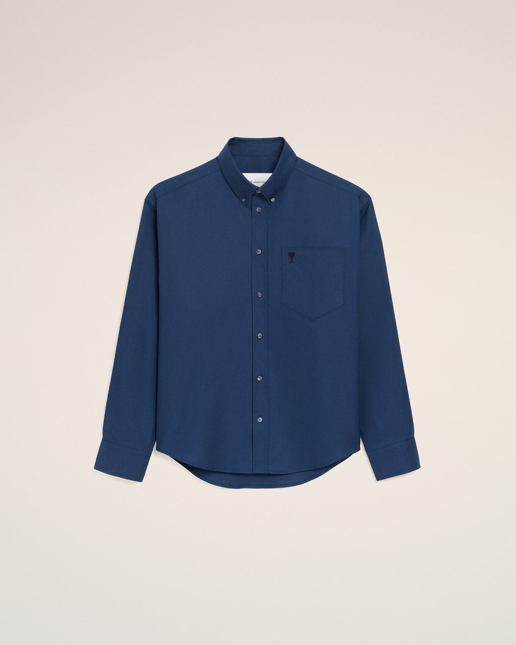 Blue Cotton Boxy Embroidered Ami De Coeur Shirt