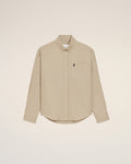 Beige Cotton Boxy Embroidered Ami De Coeur Shirt