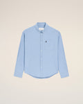 Blue Cotton Boxy Embroidered Ami De Coeur Shirt