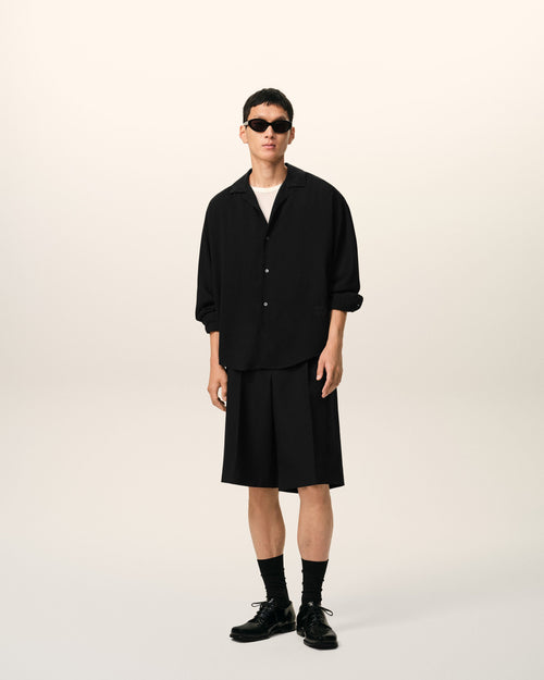 Black Boxy Embroidered Ami Paris Shirt