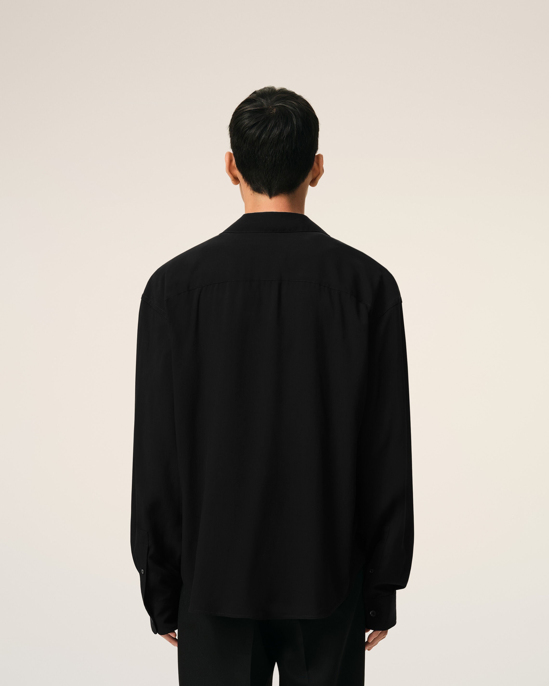 Black Boxy Embroidered Ami Paris Shirt