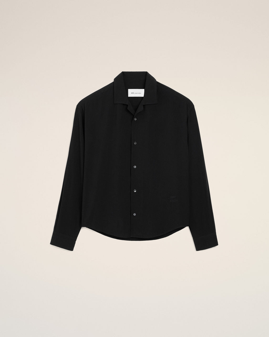 Black Boxy Embroidered Ami Paris Shirt