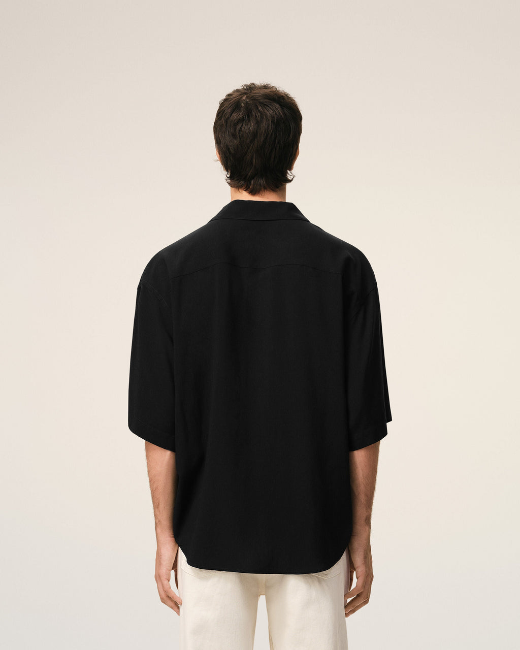 Black Short Sleeve Embroidered Ami Paris Boxy Shirt