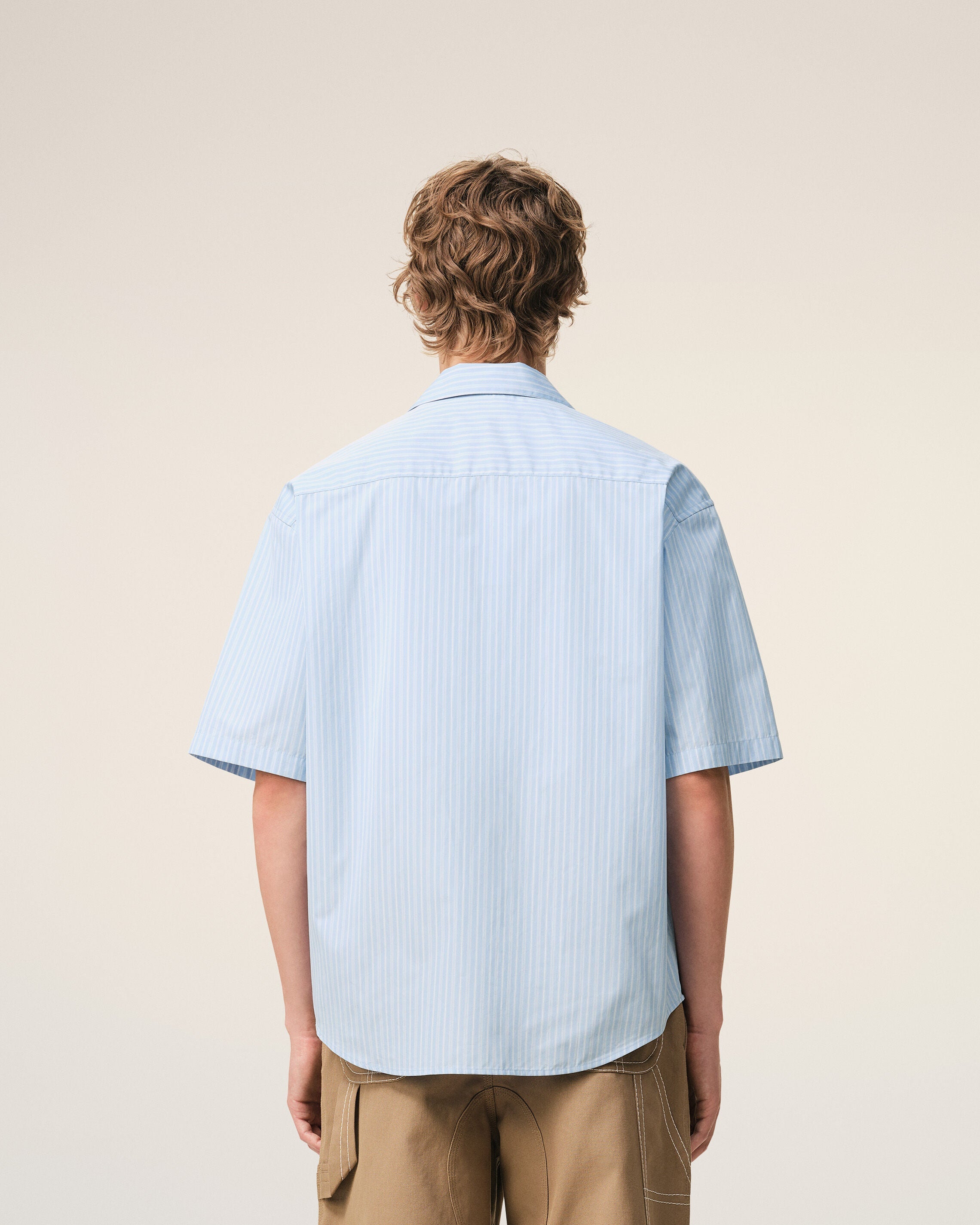 Blue Cotton Short Sleeve Ami De Coeur Boxy Shirt
