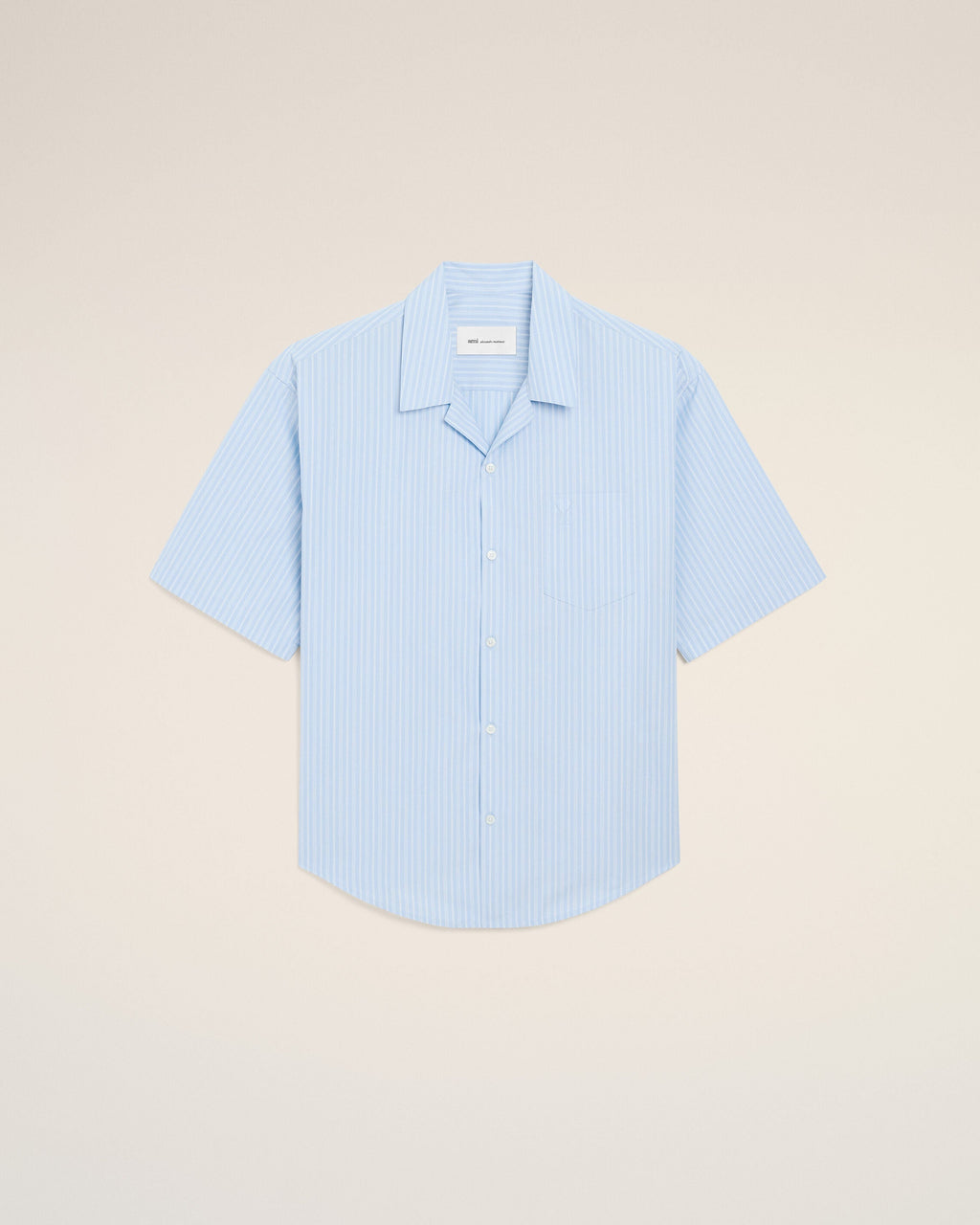 Blue Cotton Short Sleeve Ami De Coeur Boxy Shirt