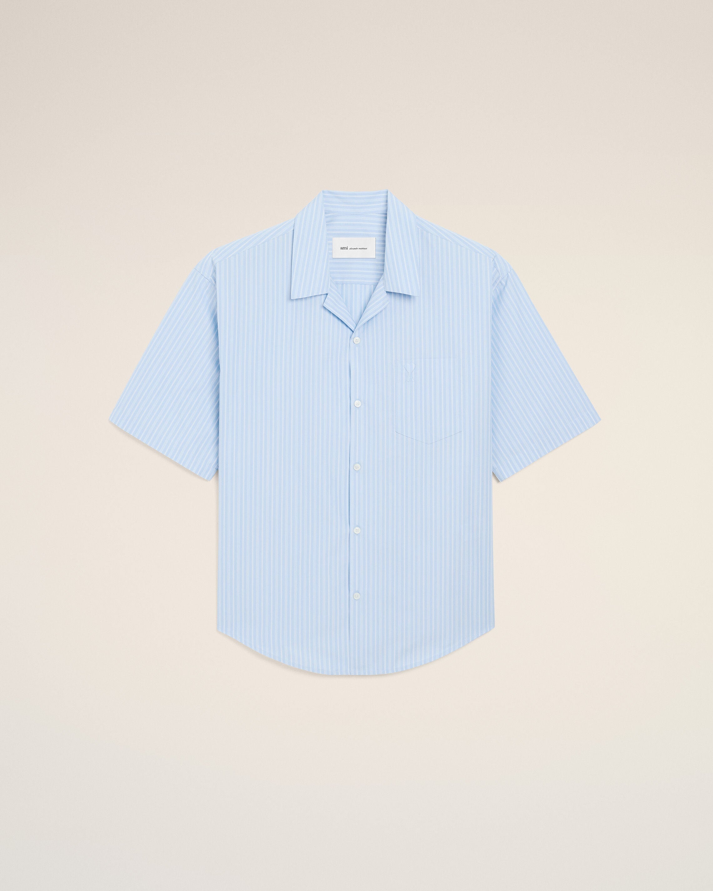 Blue Cotton Short Sleeve Ami De Coeur Boxy Shirt