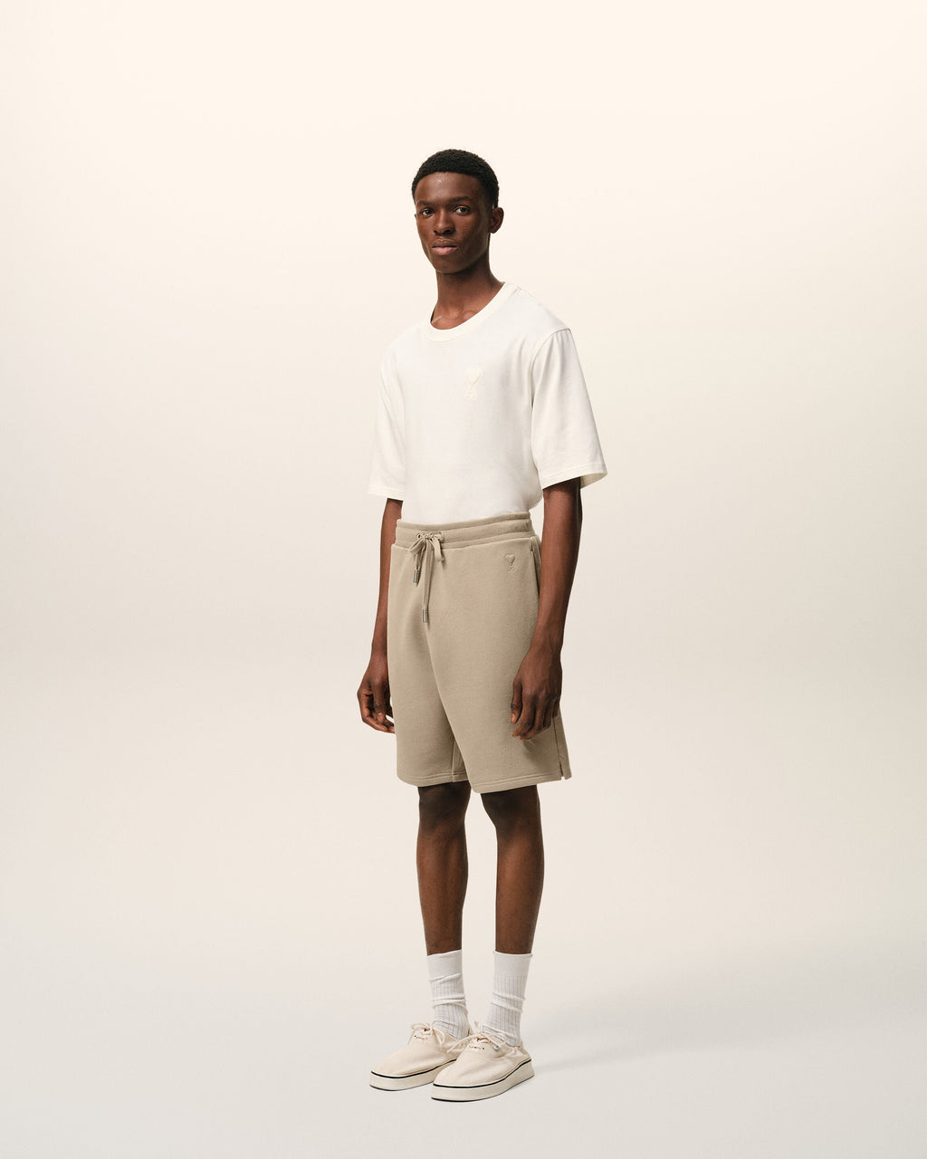 Beige Cotton Ami De Coeur Short