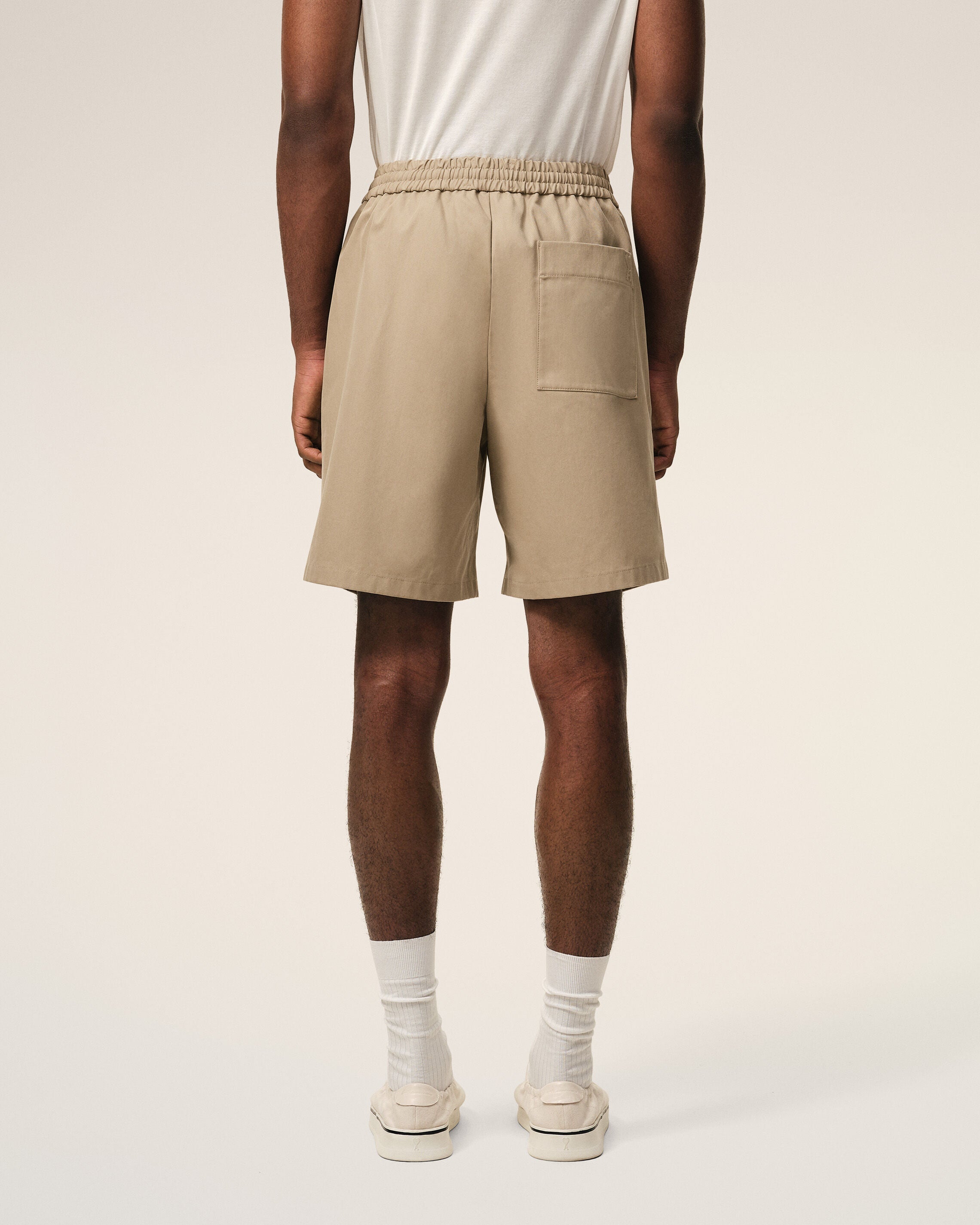 Beige Cotton Elasticated Waist Ami De Coeur Shorts