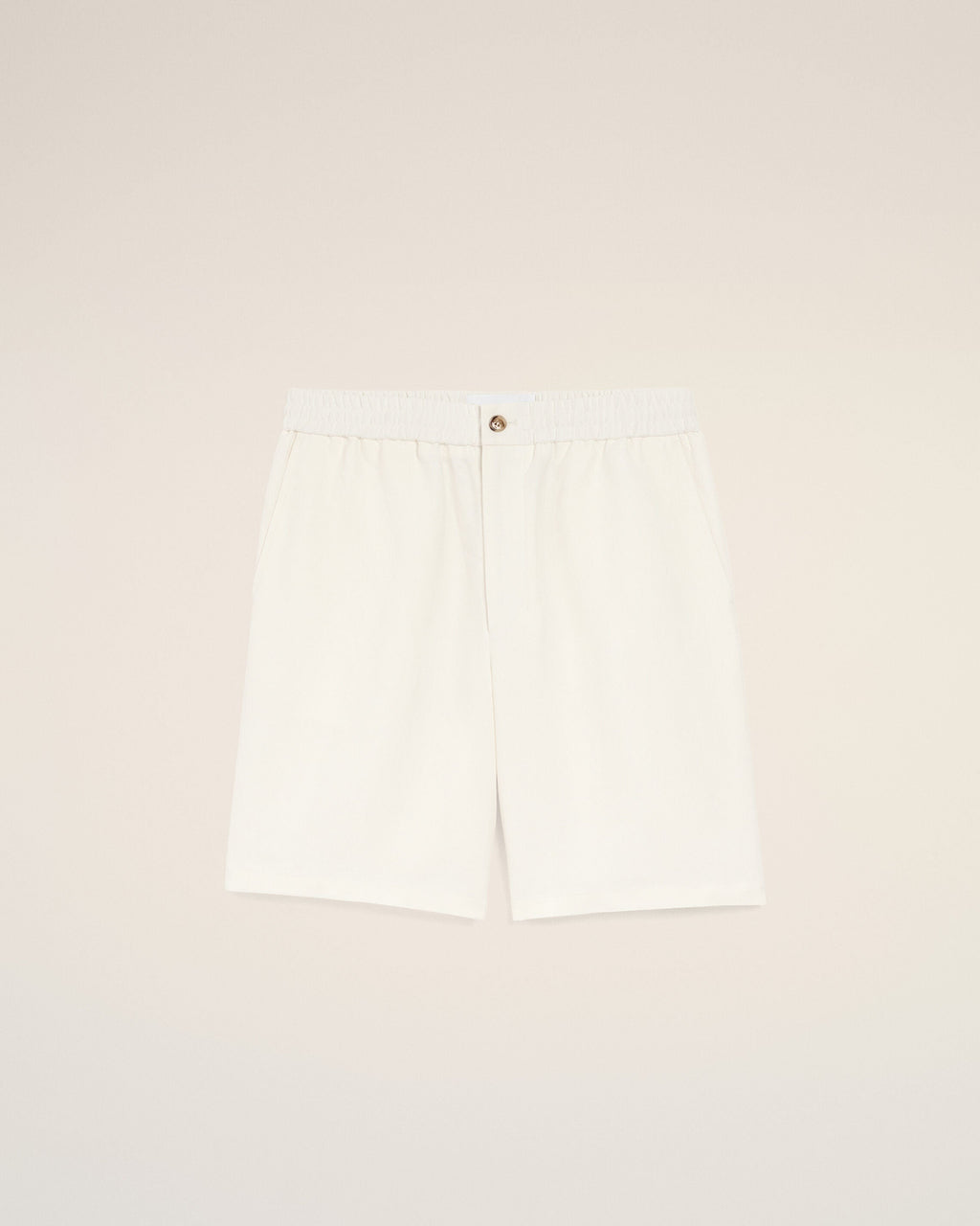 Beige Blended Linen Elasticated Waist Ami De Coeur Shorts