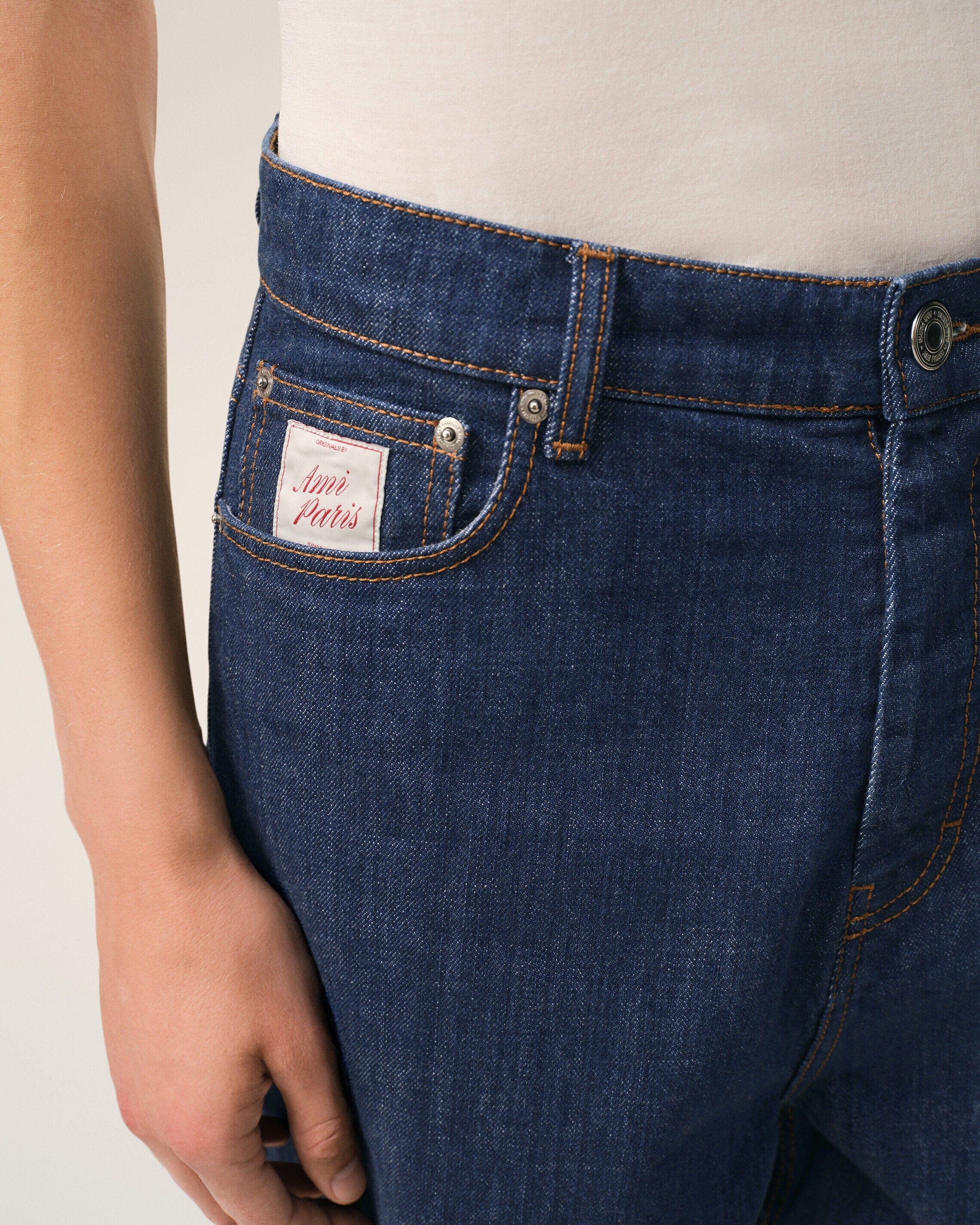 Blue Cotton Shorts With Ami Paris Heritage Label